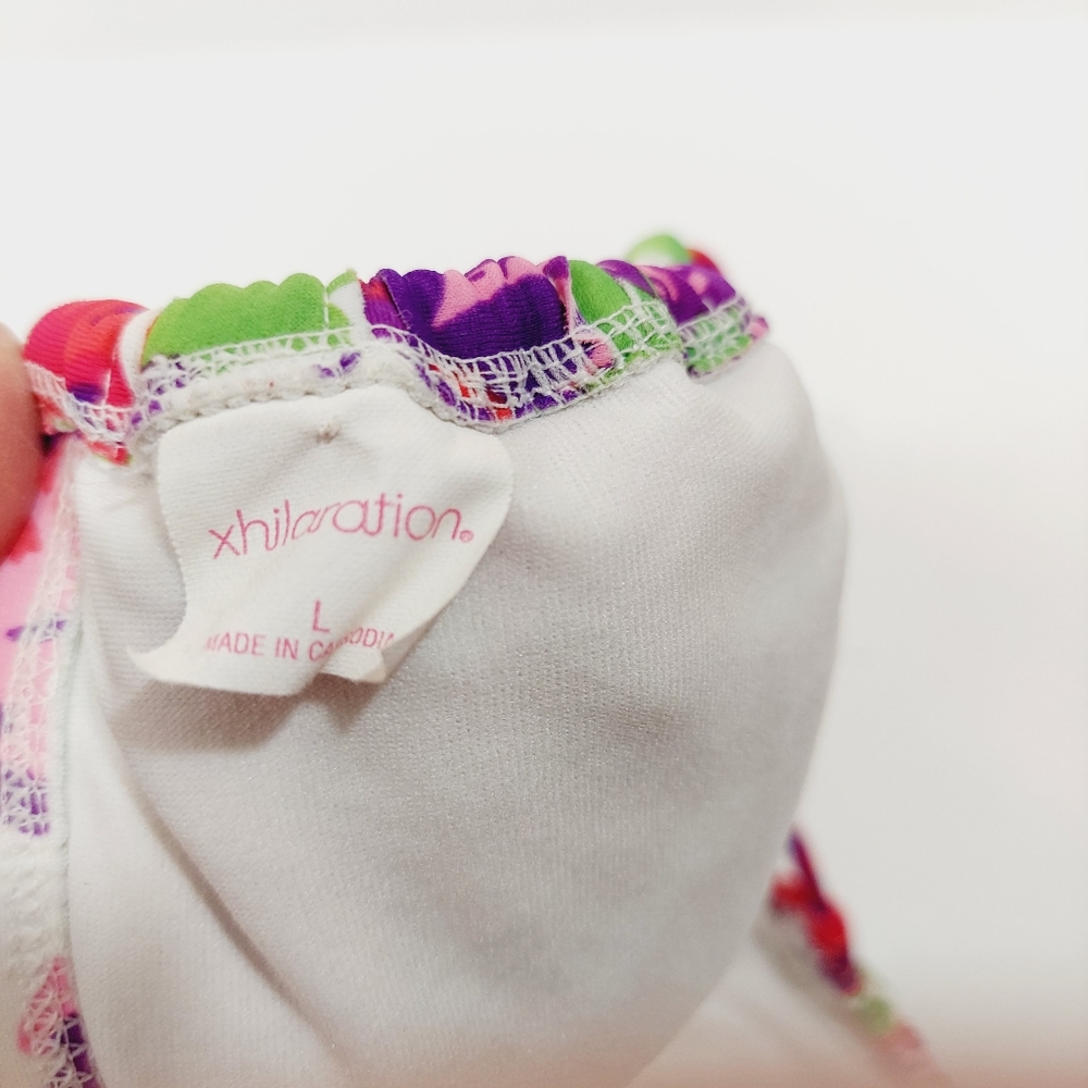 Junior Ruffled Floral Tie Bakini 2-pc Bathing Suit, Xhilaration Large - Picture 8 of 12